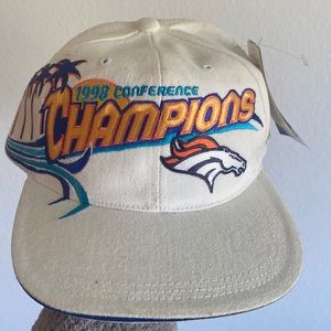1998 Denver Broncos Hat Conference Champions Official NFL Locker Room Cap Miami